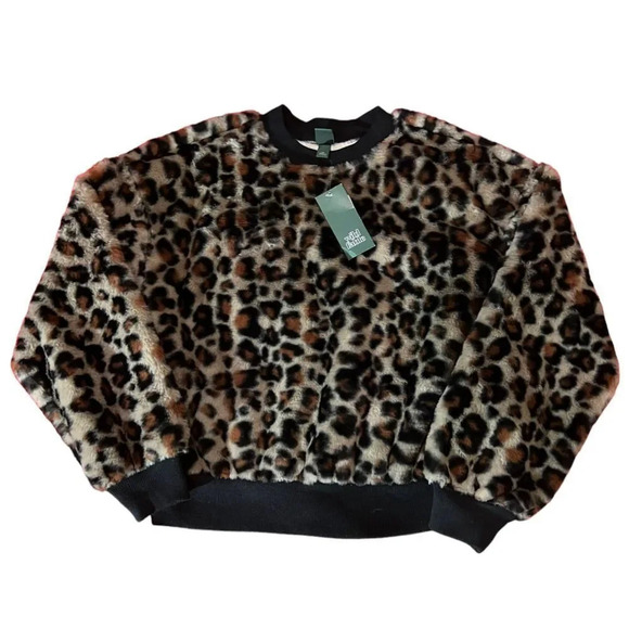 NWT Wild Fable Fuzzy Leopard Print Sweater Size XS - Picture 2 of 6
